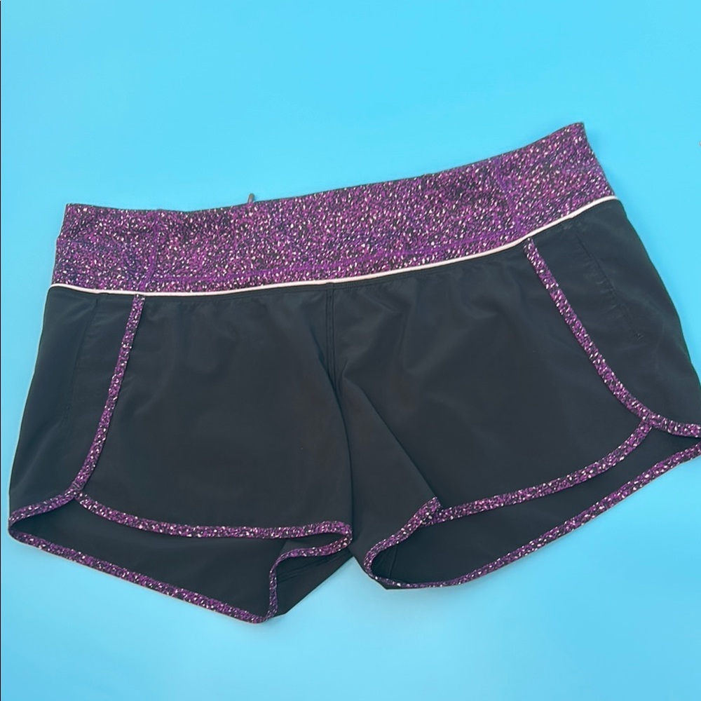 lululemon athletica Black and Purple Athletic Shorts
